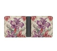 RTSEBVN Sottile Porta Carte di Credito Personalizzato In Pelle Stampa Floreale Fermasoldi Regali Portafoglio Per Uomo, Opere d'arte dipinte a mano, Taglia unica, Moderno