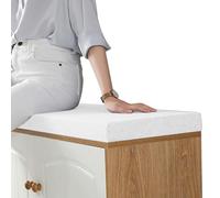 RTSFKFS 5cm Spessore Cuscino Panca 120x40 100x40 80x40 140x40 60x40 90x50 in Lino di Cotone Cuscini for Panchina da Birra for Sagre, Giardino, Feste all’Aperto, Antiscivolo(Bianco,40x77x5cm)