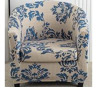 RTSFKFS Coprisedili Poltroncina Club 2 Pezzi Elasticizzato, Copridivano da 1 Posto con Fodera per Cuscino, Lavabile Rimovibile per Bar Soggiorno Camera da Letto Reception Fiore e Foglia(Color 29)