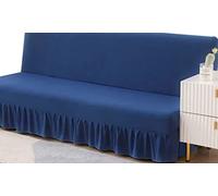 RTSFKFS Fodera per Divano Letto Senza Braccioli con Gonna, Nero/Rosso/Grigio 2 Posti Elasticizzato Copridivano Clic Clac Letto Senza Braccioli Sofa Cover Divano Protector Slipcovers con Orlo Elagante