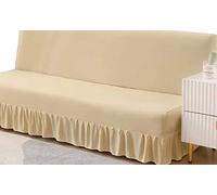 RTSFKFS Fodera per Divano Letto Senza Braccioli con Gonna, Nero/Rosso/Grigio 2 Posti Elasticizzato Copridivano Clic Clac Letto Senza Braccioli Sofa Cover Divano Protector Slipcovers con Orlo Elagante