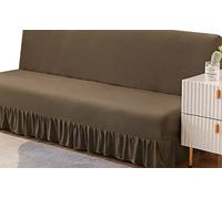 RTSFKFS Fodera per Divano Letto Senza Braccioli con Gonna, Nero/Rosso/Grigio 2 Posti Elasticizzato Copridivano Clic Clac Letto Senza Braccioli Sofa Cover Divano Protector Slipcovers con Orlo Elagante