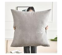 RTSFKFS Fodere per Cuscini 80x80 Quadrato Copricuscini Divano Federa Cuscino 50x50 Copri Cuscino Letto Decorazione Fodere Cuscini 60x60 Extra Large Sofa Pillow Covers(Grigio Chiaro,60x60cm 1pc)