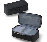 RTSHUK Astuccio a 5 scomparti, grande scorta portamatite, portatile, con chiusura lampo, per ragazze, ragazzi, adolescenti, capacità, per ufficio, astuccio scolastico, nero