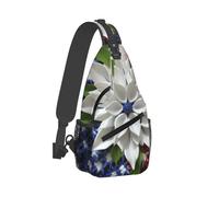 RTSTNMBD Zaino a tracolla per uomo donna borsa a tracolla America patriottico fiore petto borsa Daypack per escursioni all'aperto