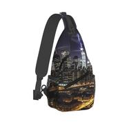 RTSTNMBD Zaino a tracolla per uomo donna borsa a tracolla New York Night Chest Bag Daypack per escursioni all'aperto