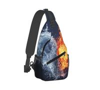 RTSTNMBD Zaino a tracolla per uomo e donna, borsa a tracolla acqua e fuoco cuore borsa da petto marsupio marsupio per escursioni all'aperto