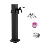 RTTZBOZ Colonna d'Acqua da Giardino Quadrata Verticale in Acciaio Inossidabile 304 con Rubinetto e Supporto per Tubo Flessibile, Rubinetto Indipendente(60cm/24in)