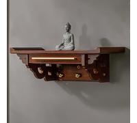 RTTZBOZ Mensola per Altare Buddista in Legno da Parete con Cassetto, Tavolo per Altare in Bambù, Tavoli per Tributi, per la Casa o per il Culto Buddista(66cm/26in)