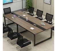 RTTZBOZ Tavolo Riunioni Desk Scrivania Rettangolare per Seminari con Piano in Legno per Ufficio, Riunioni, Sale Conferenze, Ristoranti(Gray,360x130cm/141x51in)