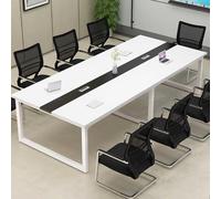 RTTZBOZ Tavolo Riunioni Desk Scrivania Rettangolare per Seminari con Piano in Legno per Ufficio, Riunioni, Sale Conferenze, Ristoranti(White,600x150cm/236x59in)
