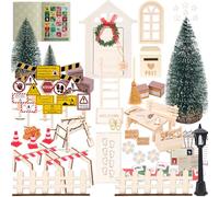 RTUOHUIN Set porta gnomo con libro, accessori in miniatura per Natale, con lettere di gnomo, cantiere, gioco fai da te, decorazione per la cameretta dei bambini