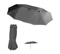 RTVGNSZSJL Copertura di Ricambio per Ombrellone Doppio 12 Costole 4.6m Grande Telo di Ricambio per Ombrellone Tettoia di Ricambio Rettangolari Impermeabile(Gray)