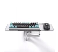 RTVGNSZSJL Supporto A Muro per Tastiera 45cm 60cm Vassoio per Tastiera Telescopico, Mouse E Tastiera Girevole, Facile da Installare, Argento(45cm/18in)