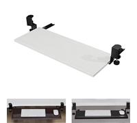 RTVGNSZSJL Vassoio Estensibile Ergonomico con Morsetto Girevole, Estensione della Scrivania Senza Perforazione, Facile da Montare, Supporto Tastiera(White Maple,55x25cm/22x10in)