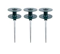 RTWAY - Guida per tubo da giardino, 3 pezzi, in zinco antiruggine e robusto palo in metallo resistente verde scuro con inserto di guida per irrigazione, guide per tubi di acqua, guida su punte zincate