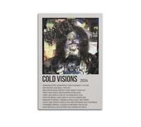 RTWEGRYRHKK Bladee - Poster su tela con album "Cold Visions", decorazione artistica da parete, stile vintage, per soggiorno, camera da letto, 30 x 45 cm, senza cornice