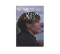 RTWEGRYRHKK Poster su tela con la scritta "The Worst Person in The World", decorazione artistica da parete, stile vintage, per soggiorno, camera da letto, 60 x 90 cm, senza cornice