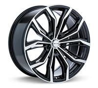 RTX Black Widow - Ruota personalizzata 18 x 8, offset 38, modello bullone 5 x 105, mozzo 56,6 mm, nero con bordo frontale lavorato