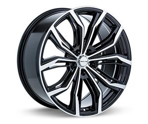 RTX Black Widow - Ruota personalizzata 18 x 8, offset 38, modello bullone 5 x 105, mozzo 56,6 mm, nero con bordo frontale lavorato
