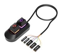 Rtxbvg RGB LED Desktop Luci del Computer Interruttore PC Scheda madre esterna di accensione/spegnimento e pulsante di ripristino Cavo di prolunga A