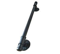 RTY-BY Kit corrimano per ringhiere per Scale Maniglione per Esterni Asta di Sicurezza, Tubo Ferro in Ferro battuto per Scale Passi da Esterno Coperta, Lato Destro, Nero (Size : 60cm)