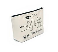 Rtyuio Borsa organizer multiuso per cavi di ricarica, borsa da toilette con cerniera, per zaino da viaggio, graziosa borsa per caricatori/trucco, regalo pratico per donne, uomini, amici, bambini