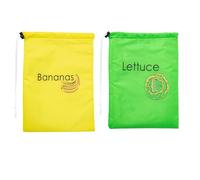 Rtyweth Borsa per la spesa isolata Borsa per la spesa antiurto Frutta Frutta Lattuga Isolamento Banana Food V3N7 Fresco Conservazione Coulisse, giallo e verde., 2pcs
