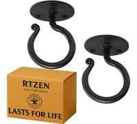 RTZEN 2 ganci in ferro battuto per piante da interno, ganci decorativi robusti per appendere piante, cestini, lanterne, campanelli eolici (ganci da soffitto)