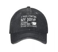 RTZXGIGC Ho Provato a Iniziare la mia Giornata Senza caffè, a Tema caffè, umoristico Demin Cappello da Camionista Avventure all'Aria Aperta Cappelli da Uomo Berretto da Uomo Estate