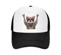 RTZXGIGC Occhiali da Sole Rossi Divertenti Personalizzati Cappello da Camionista Procione Donna Uomo Berretto da Baseball Unisex Regolabile Primavera papà