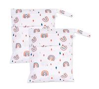 RUACDIQ 3 pezzi Wetbag per asilo, borsa per pannolini, borsa per pannolini, borsa bagnata e asciutta, borsa per pannolini con chiusura lampo, per viaggi, spiaggia, piscina, multicolore, 30 x 1 x 36 cm