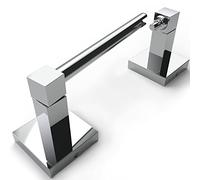 Ruacq Porta carta igienica cromato a doppio palo girevole quadrato porta rotolo porta rotolo supporto per carta igienica in acciaio inox e lega di zinco moderno montato a parete