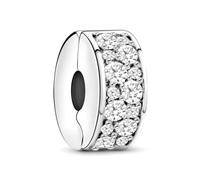 Ruaidhra Ciondolo in argento Sterling con vetro di Mrano, catena di sicurezza a forma di fiore, con chiusura a clip, per braccialetti, collane, charm da donna, Einheitsgröße, Argento sterling, nessuna