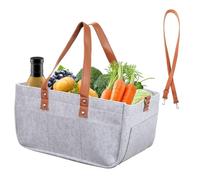 Ruaizel Borsa per la spesa da 30L in feltro con scompartimento rimovibile, borsa per feltro Shopper 30L, borsa per il feltro degli acquirenti con valori, sacca da corsa pieghevole e robusta (grigio)