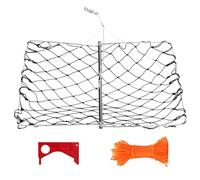 Ruaizel Crab Cage Fishing Net, Stainless Steel Hawk Pot, Square Net Equipment, Foldable Seafood Catch Tool for Beach, Lake, Pond, Fish Use, 45 * 29CM (Nero)