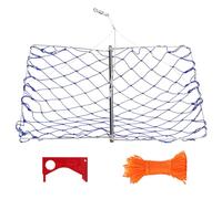 Ruaizel Crab Cage Fishing Net, Stainless Steel Hawk Pot, Square Net Equipment, Foldable Seafood Catch Tool for Beach, Lake, Pond, Fish Use, 45 * 29CM (Blu)