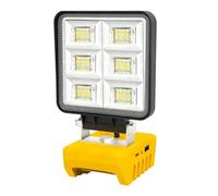 Ruaizel Faro LED Ricaricabile per Dewalt 18-20V, 48W 5200LM, con doppio interruttore e angolo regolabile, per Campeggio, Lavoro, Pesca(Senza Batteria)