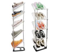 Ruaizel Scarpiera a 5 strati inclinata trasparente autoportante verticale scarpiera stretta scarpiera alta scaffale per scarpe multistrato salvaspazio per bagno, Adatto per porte, corridoi