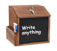 Ruaizel Scatola di suggerimenti in legno, scatola di raccolta dei commenti con serratura e fessura, scatola da collezione di beneficenza da parete per scuola, ufficio, ospedale, donazione