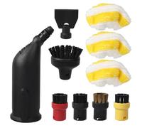 Ruaizel Set di Spazzole Rotonde e Boccaglio Accessori per Pulitori a Vapore SC1 SC2 SC3 SC4 SC5 SC7 CTK10 CTK20, Ugello Nero Esteso, Accessori per detergenti a vapore spazzola e ugello rotondo (A)