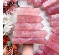 RUAJOGYNVM 1pc 6-7cm Rose Quartz Crystal Tower Pillar 6 Sided Single Point Stone