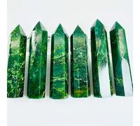 RUAJOGYNVM 1pc 8-9cm Emerald Single Pointed Wand Tower Interior Decoration