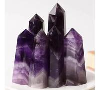 RUAJOGYNVM 1pc 9-10cm Amethyst Hexagonal Wand Fantasy Quartz Tower Crystal Points For FengShui Home Decoration