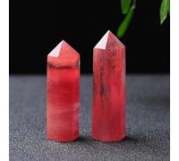 RUAJOGYNVM 1PC 9-10cm Quartz Point Red Smelting Melting stone Crystal Wand Gems Tower Home Decor