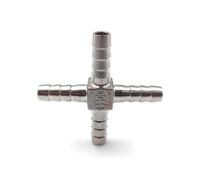 RUAJOGYNVM 1pc Cross 16mm SS304 Hose Barb Hose Hook Four-Way Water Gas Splitter Homebrew Pipe Fittings