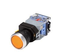 RUAJOGYNVM 22mm LA38 Illuminated Pushbutton Switch Self-Locking Reset Flat Switch 24 220V Red Green Start Mushroom Knob with Light Self-Locking(with Light (Yellow),12V)