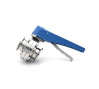 RUAJOGYNVM 45mm Ferrule O/D 64mm SS304 Stainless Steel Squeeze Trigger Flow Control Tri Clamp Butterfly Valve
