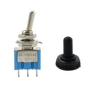 RUAJOGYNVM 5pcs 10pcs MTS-102 MTS-103 Toggle Switch 6A 125VAC on on SPDT 6mm Switch DPDT on off on Waterproof cap(MST-103 with cap,5pcs)