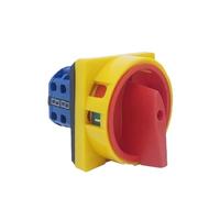 RUAJOGYNVM 690V 20A Padlock Rotary Cam Switch with Big Plate off-ON 2 Position 4 Poles 8 Terminals Main Selector Emergency Stop LW26-20/2GS(Yellow Panel)